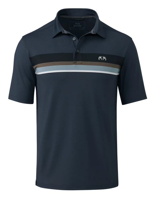 KUIU Performance Polo Stripe | Steel Blue Chest Stripe