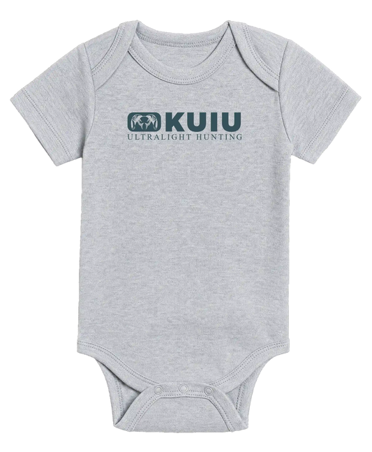 KUIU Block Logo Baby One-Piece | Heather Grey